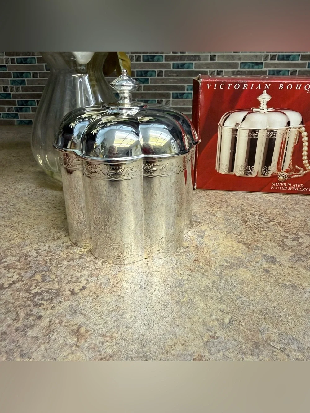Vintage Godinger silver plated jewelry box